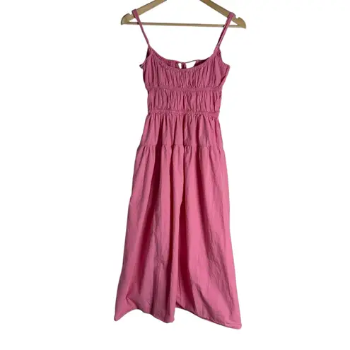 Ciao Lucia Fabia Pink Sleeveless Ruched Barbiecore Party Midi Dress Size Small
