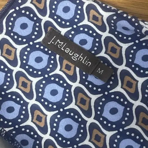 J. McLaughlin Devon Geometric Sheath Dress Blue Tan Geometric Career Stretch