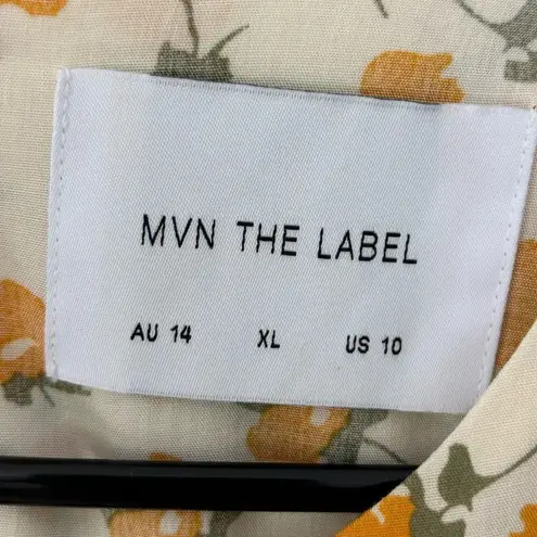 MVN The Label Riley Floral Orange Jumpsuit Vacation Summer Resort Beach Garden White Size XL