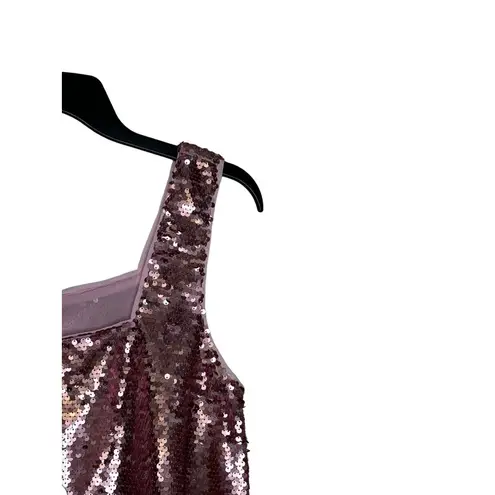 Buddy Love Women' Top Cropped Tank Sequin Sleeveless Cami Dusty Pink Medium NWT