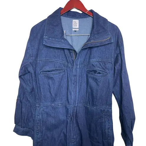 The Only Jane Boiler Suit Blue Jump Two Denim Long Sleeve High Neck Jumpsuit 6