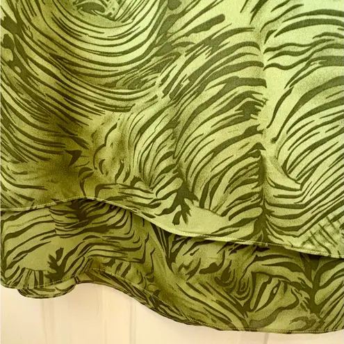 Danny & Nicole Vintage Inspired Green Midi Dress Resortwear Print Boho Artsy 12P