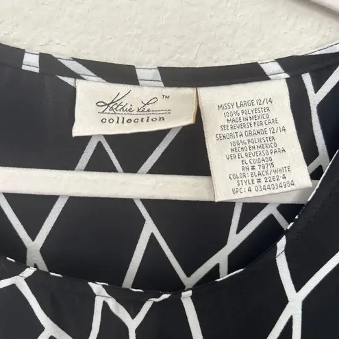 Kathie Lee Collection Black & White Sleeveless Maxi Dress Size 12 14 Zebra Print