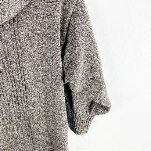 BCX Brown Cowl Neck Knit Ribbed 3/4 Sleeve Tunic Sweater, Size Large