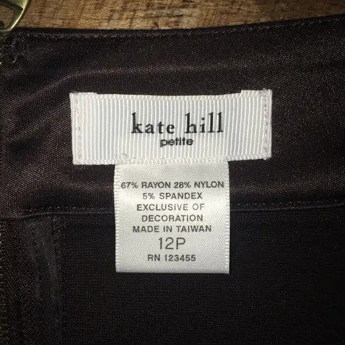 Kate Hill brown 12P business casual pencil skirt