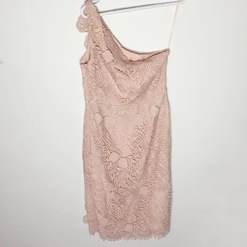 Reiss  Mena one shoulder blush crochet lace dress size 8