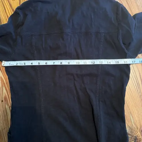 Boden USA Boden Shirt Dress 6L Black Button Front Pockets 3/4 Sleeve Basic Minimal Teacher