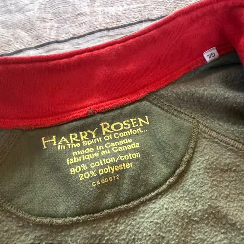 Harry Rosen olive green elephant safari quarter zip sweatshirt size large