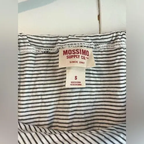 Mossimo Striped Tank Top Ruffle Hem Sleeveless Casual Summer Top Size S White