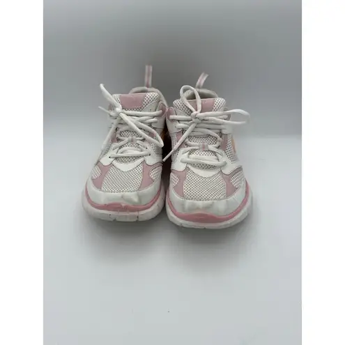 K-Swiss Womens 7.5B White & Pink Mesh Athletic Lace-Up Sneakers