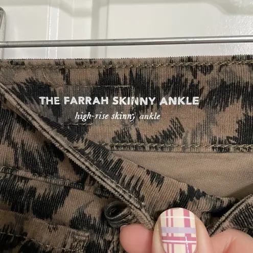 Jag jeans AG The Farrah Skinny Ankle High Rise Women Size 24 Leopard Print Corduroy NWT
