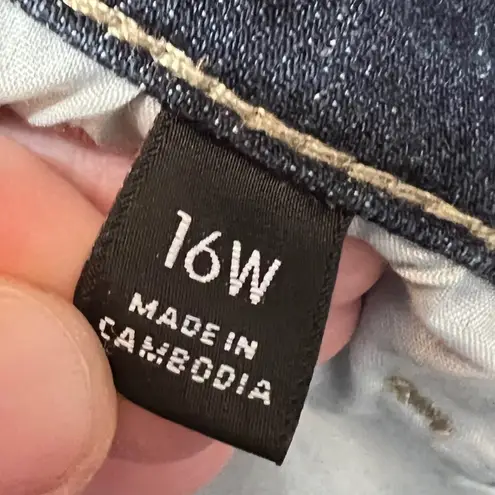 Vera Wang Simply Vera  Mid Rise Capri Blue Jeans Womens 16W Denim Stretch Casual