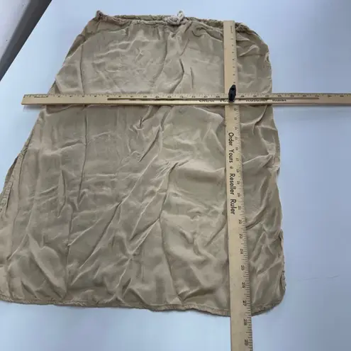 Drew Donni. Skirt Womens Medium Gold Beige Silky Satin Cinch Skirt Side Slit