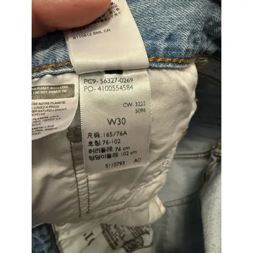 Levis 501 Womens Jean Short 30 Blue High Rise Button Distressed Red Tab Denim - Image 9