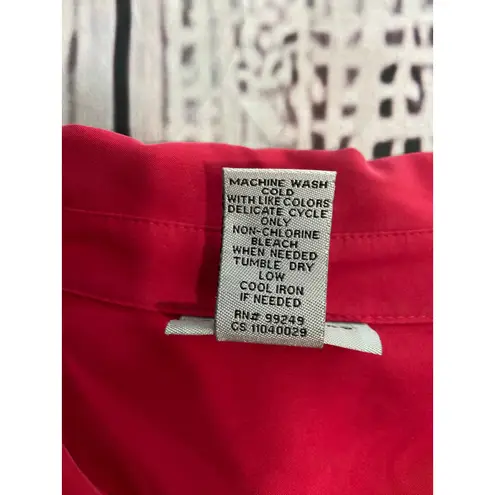 Catherines Button Front Shirt Womens 2X 22/24W Long Sleeve Collar Roll Tab Pink - Image 8