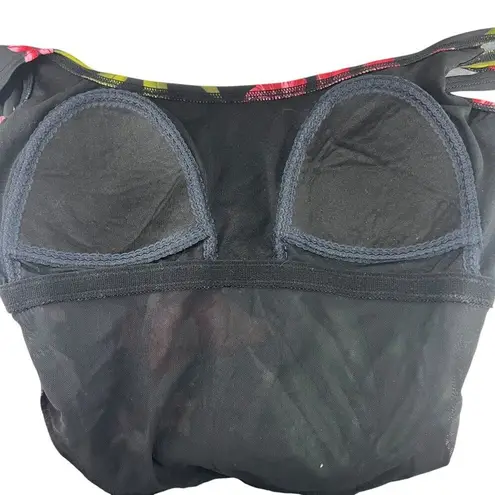 Indigo Blue Indigo Bay Red Floral One Piece Sarong Front Swimsuit Womens Size 14