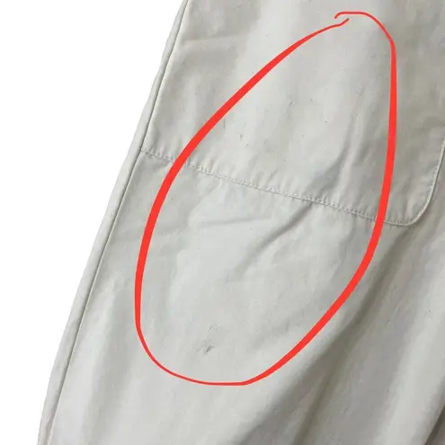 Ba&sh Stone Pants High Rise Cropped Paperbag Ecru Cotton Womens Size S Flawed