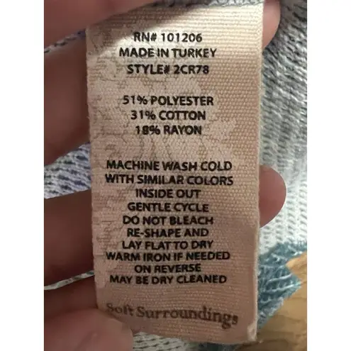 Soft Surroundings Langley Cowl Neck Pullover Tunic Light Teal Size XS Classic - Image 11