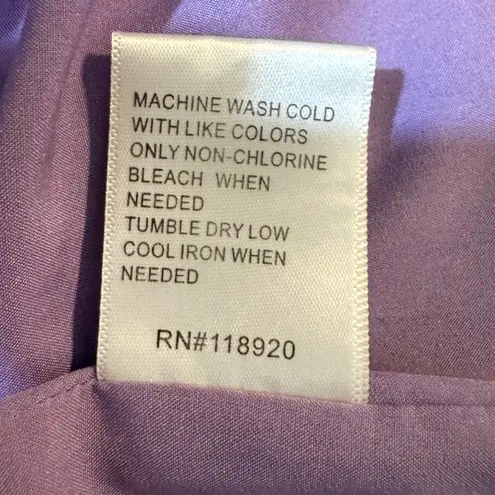 Lucy Paris Purple Satin Twist Front Collared Long Sleeve Shirt Dress Size L