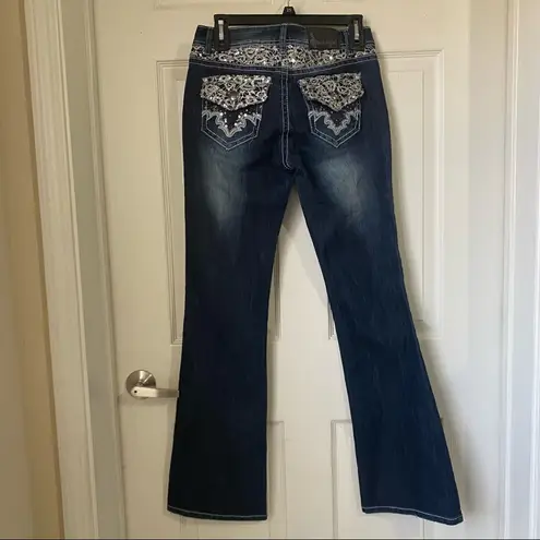 Soundgirl boot cut sz 9 dark blue jewel jeans
