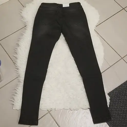 ANINE BING ππ CROPPED JEAN WITH ZIPPERS CHARCOAL