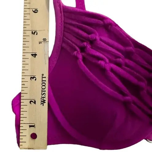 BECCA by Rebecca virtue Women Padded Bathing Suit Bikini Top Magenta Pink M NWOT