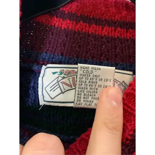 Vintage Nuggets rainbow striped sweater mock neck women's size large Yellow