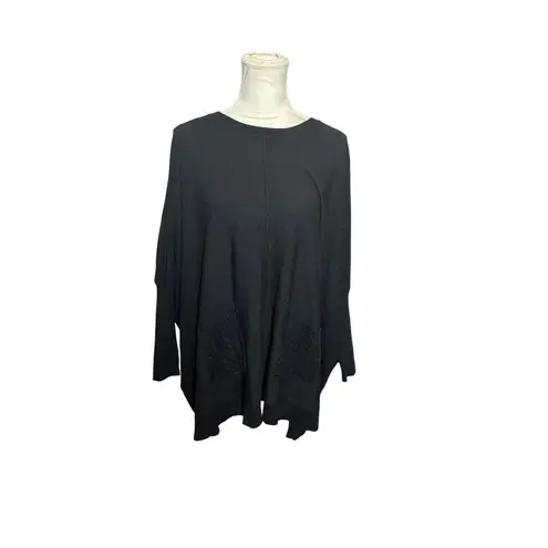 Patrizia Luca Milano Black Poncho Oversized Sweater O/S Fall Layering Piece Size undefined - Image 8