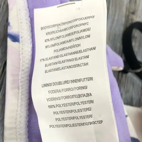 The Bikini Lab Watercolor Floral Ruffle Wrap Bikini Swim Top NWT size Medium