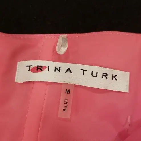 Trina Turk 💕💕 Caleta Top ~ Windowpane Tropical Suiting Candy Pink Medium M NWOT