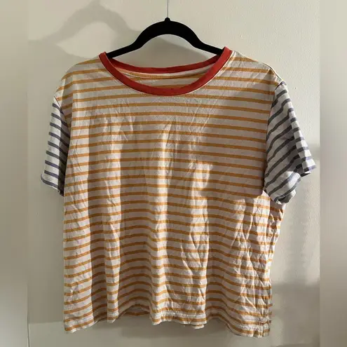 Free Assembly Women's Crop Box Tee with Short Sleeves Orange Size L