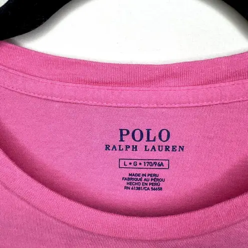 Polo Ralph Lauren Women's Crew Neck Jersey Cotton Dress Large Preppy Classic Pink