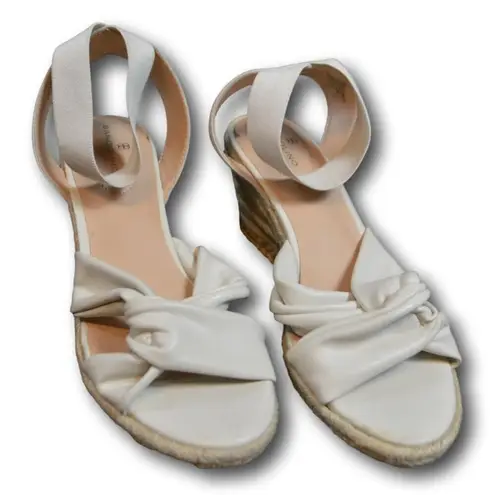 Bandolino Womens Jenna 3 Ivory Wedge Sandals Shoes 8.5