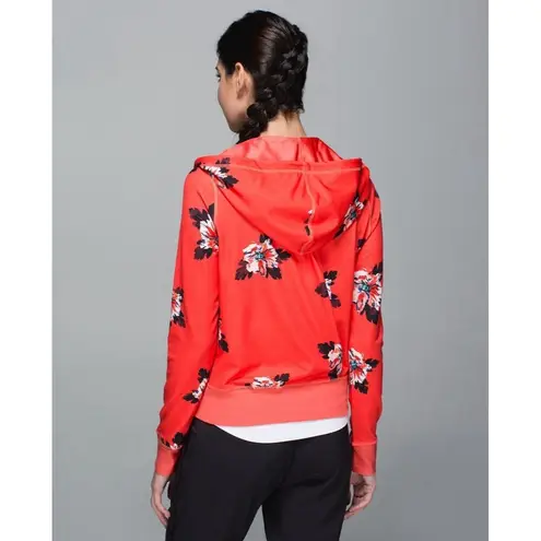 Lululemon Namaskar Hoodie Sweater Atomic Flower Parfait Orange Size 6 Full Zip