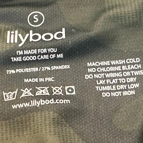 Lilybod Green Camo Cropped Leggings Size Small Workout Yoga Gym Training