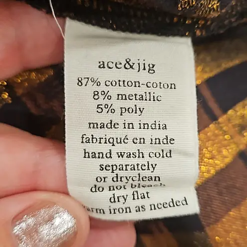 Ace & Jig 💕💕 Magdalena Reversible Dress ~ St. Honore Gold Plaid Medium M NWOT