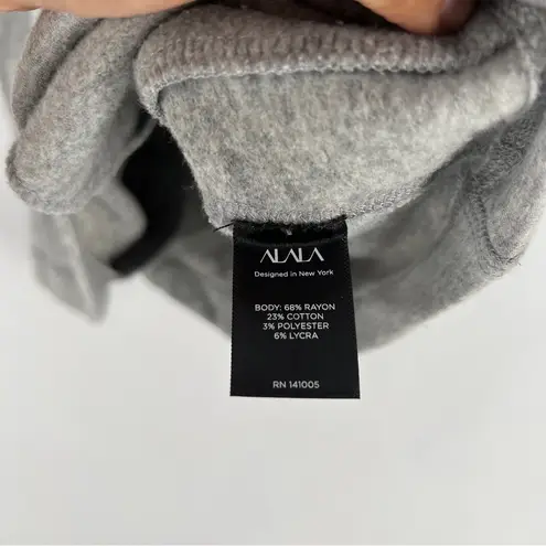 Alala Gray & Black Mesh Detailing Zip Neck Sleeveless Hoodie Vest Size S