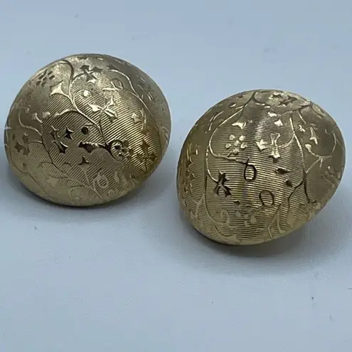 Vintage MCM two pair half dome clip earrings silver & gold tone.