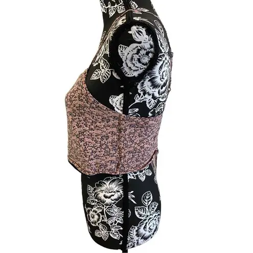 American Eagle  Open Back Floral Crop Tank Top Cami Beach Coastal