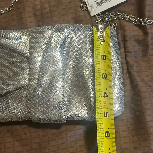 Jessica McClintock  Silver Sequin Chain cross body Bag
