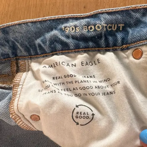 American Eagle  90's Bootcut Jeans Split Hem Faded Indigo 8 short