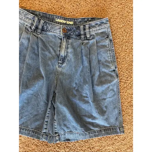 Lands' End  Light/Medium Wash Lot Bundle 3 Pleated Jean Shorts Womens 8 10 Petites