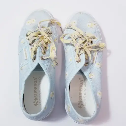 SUPERGA x Love Shank Fancy Blue Bird Floral Low Top Sneakers Size 7