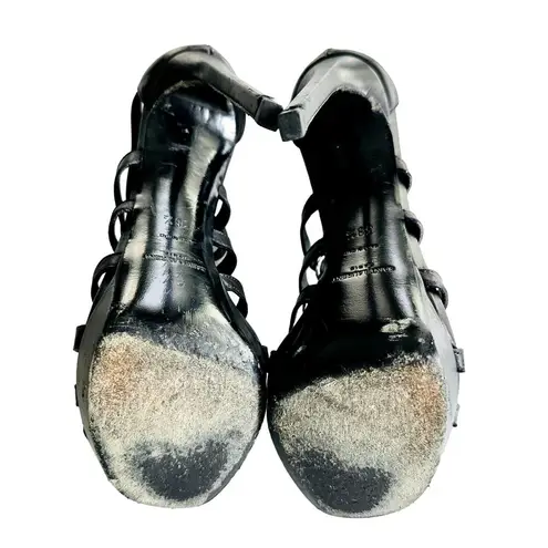 Saint Laurent Nina Cage Sandals Size 38.5 Calfskin Black w/Box Dustbag 316198