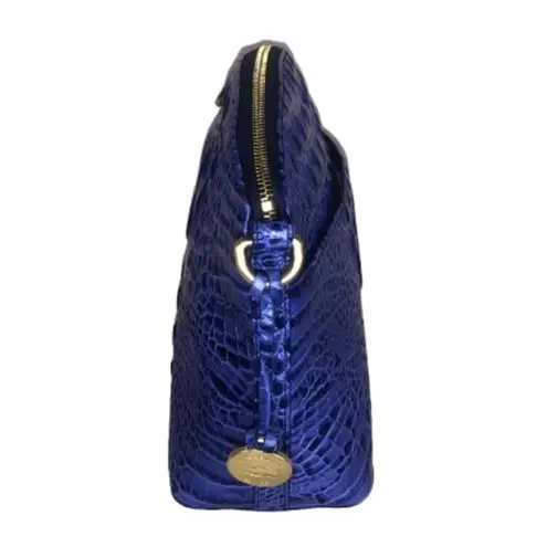Brahmin Electric Blue Crocodile Embossed Leather Duxbury Dome Crossbody Bag NWOT