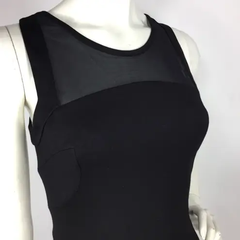 Helmut Lang Mesh Panel Sleeveless Bodycon Dress