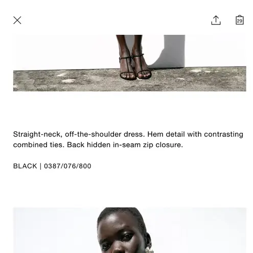 ZARA NWT Black bow front mini dress with white contrasting bows