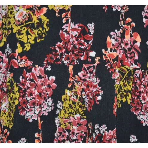 Nina Leonard Black Floral Boho Long Bell Sleeve Knee Length Dress Plus Size 2X