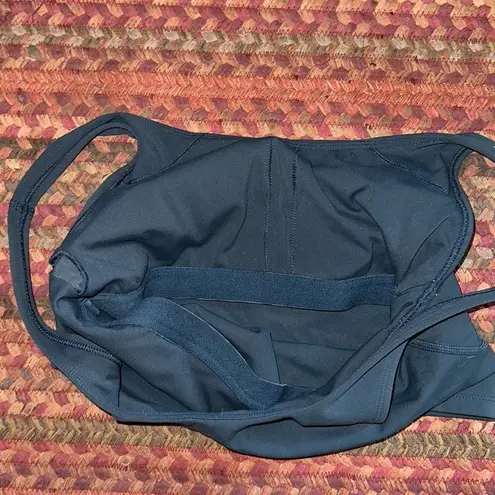 TEAL BASIC ATHLETIC TANK CROP TOP Blue Size M