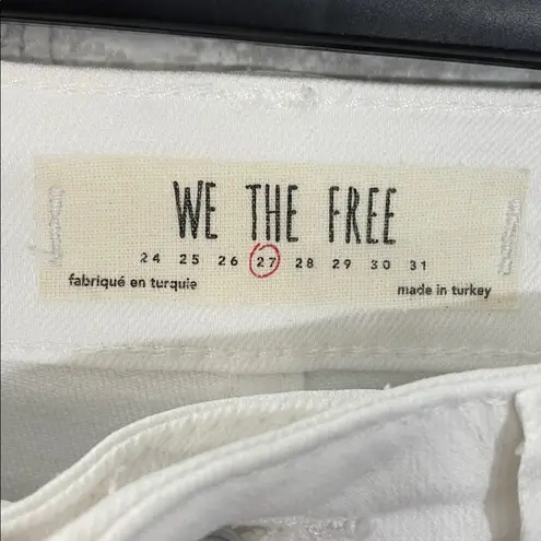 Free People  We The Free Cream Floral Ankle Jeans